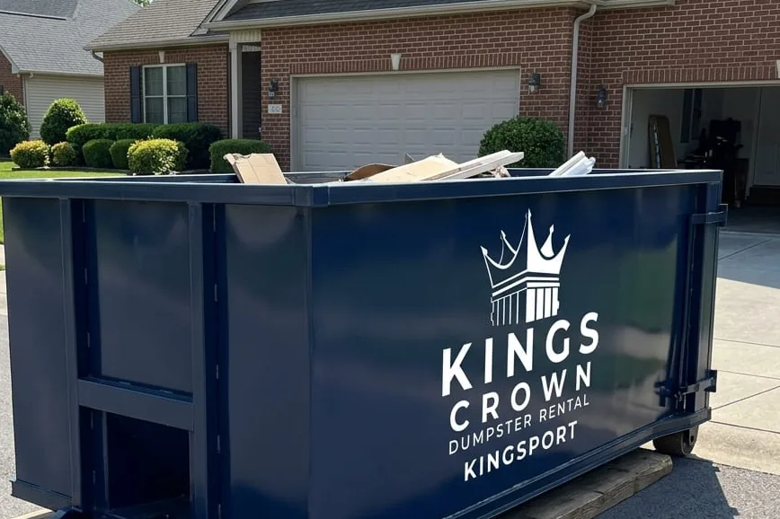 Tennessee disposal rules and dumpster loading Loaded roll-off container in Kingsport, TN